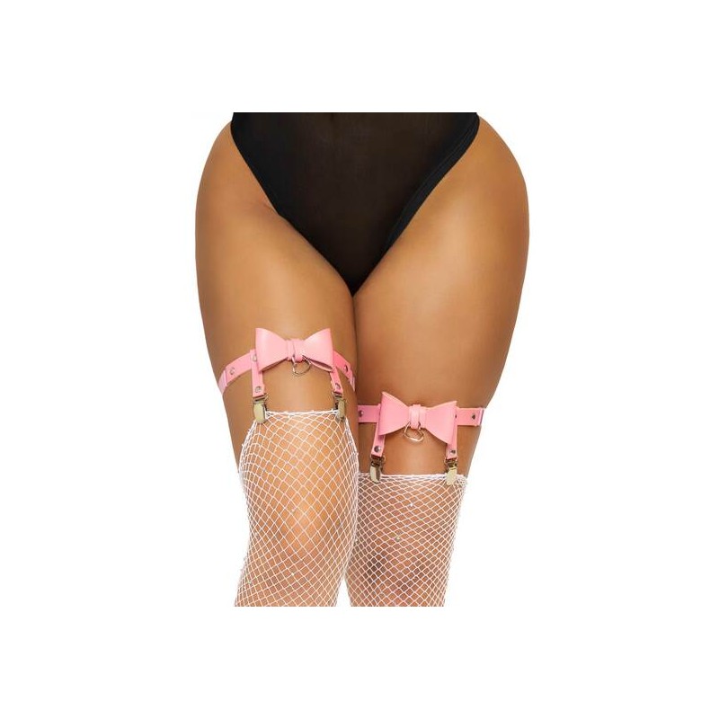 LEG AVENUE LIGUERO DE CUERO VEGANO-ROSA