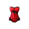 ATRACTIVO CORSET SEXY DE SATEN CON BALLENAS Y LAZOS NEGROS NEGRO