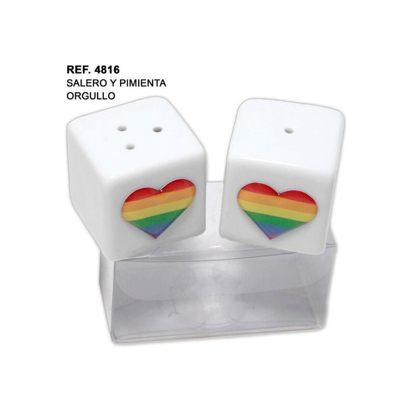 SALERO Y PIMIENTA CERAMICA CON COZARON LGBT