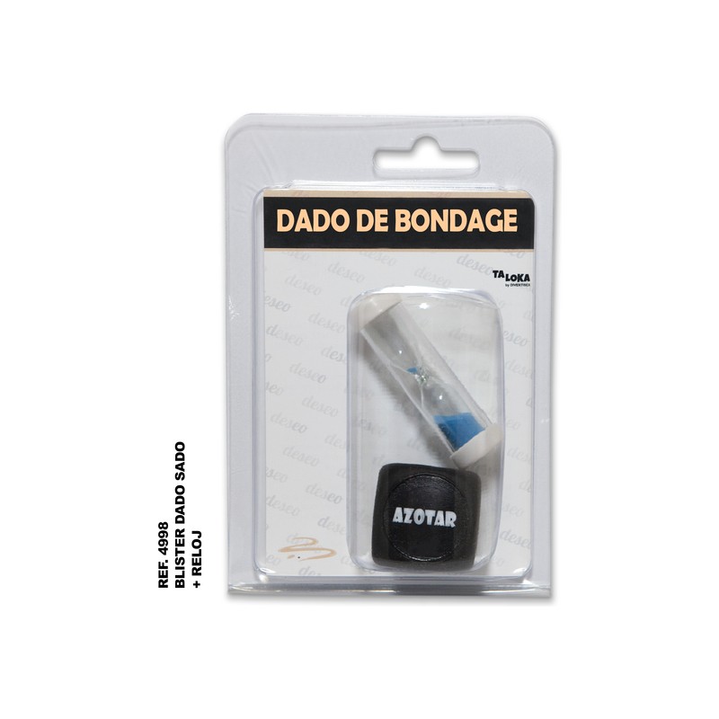 BLISTER DE DADO SADO DE 3 MM X 3 MM + RELOJ DE ARENA