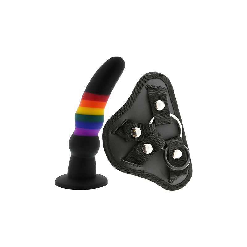 COLOURFUL LOVE STRAP ON SOLID DILDO