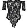 BODY TEDDY DE ENCAJE FLORAL - NEGRO