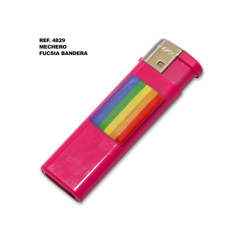 MECHERO ELECTRICO FUSCIA CON BANDERA LGBT