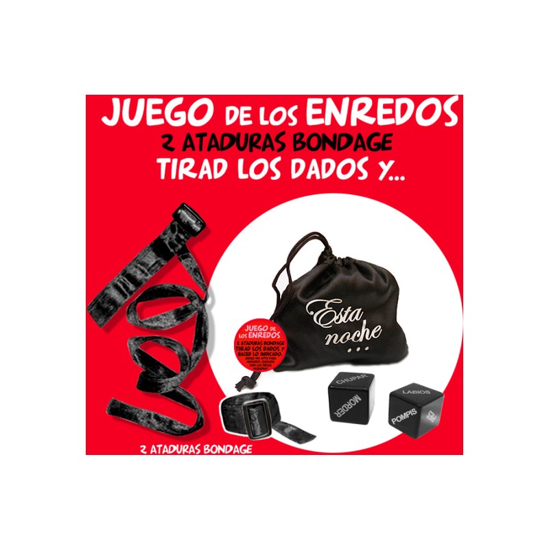 BOLSA JUEGO ENREDOS NEGRO ATADURAS+2 DADOS