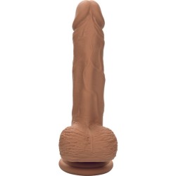 PENE DE SILICONA DE DOBLE DENSIDAD DE 17,75CM - MARRÓN