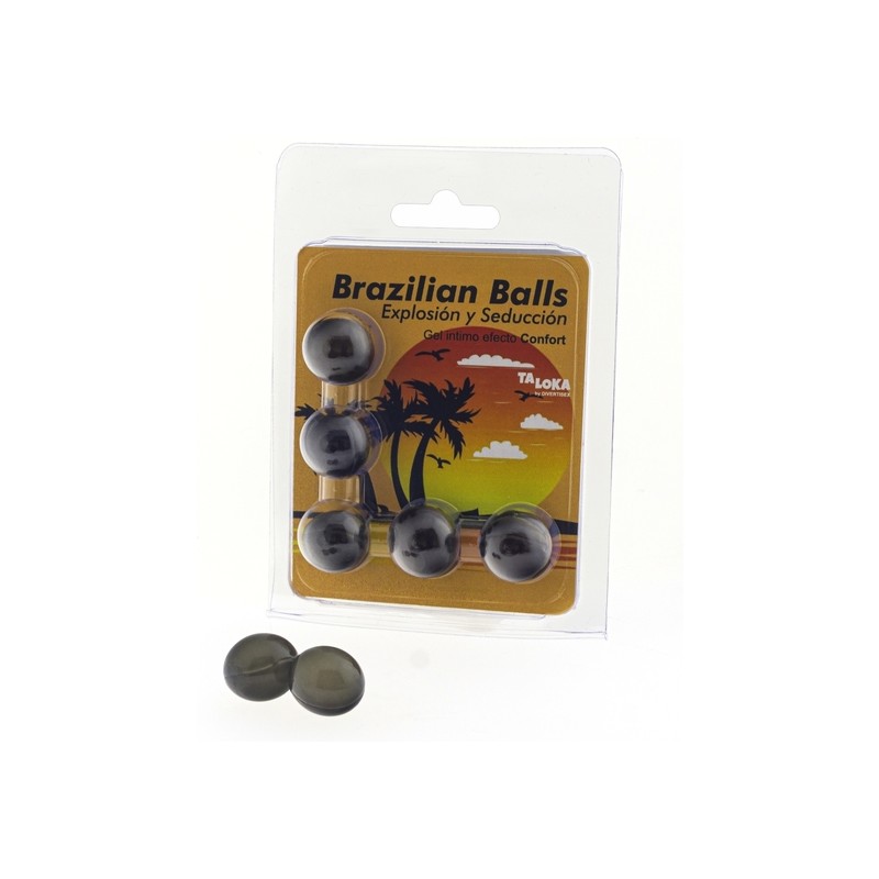 5 BRAZILIAN BALLS EXPLOSION DE AROMAS GEL EXCITANTE EFECTO CONFORT