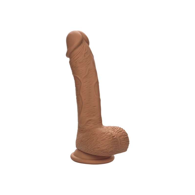 PENE DE SILICONA DE DOBLE DENSIDAD 21,5CM - MARRON