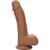 PENE DE SILICONA DE DOBLE DENSIDAD 21,5CM - MARRON