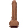 PENE DE SILICONA DE DOBLE DENSIDAD 21,5CM - MARRON