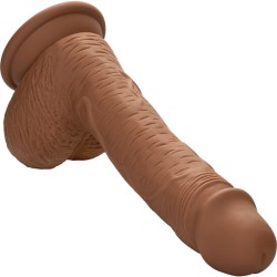 PENE DE SILICONA DE DOBLE DENSIDAD 21,5CM - MARRON