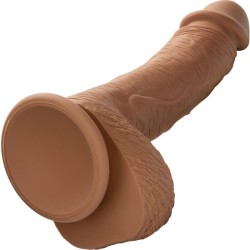 PENE DE SILICONA DE DOBLE DENSIDAD 21,5CM - MARRON