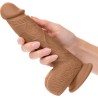 PENE DE SILICONA DE DOBLE DENSIDAD 21,5CM - MARRON